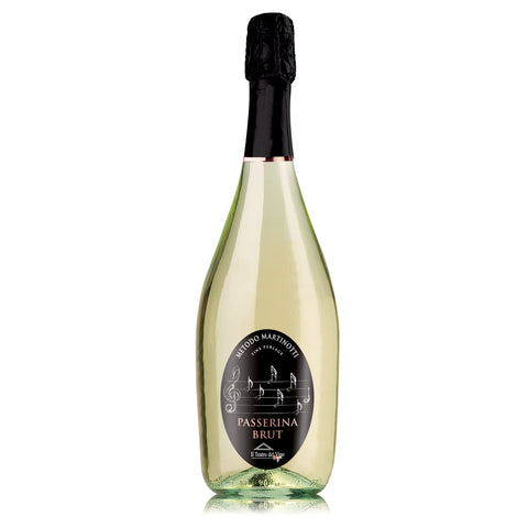 bottiglia 75 cl. spumante passerinabrut metdodo martinotti marchigiano il teatro del vino marcheinbottiglia.it